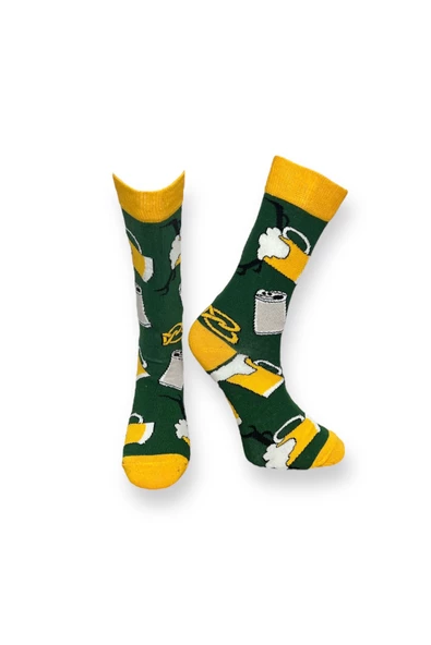 2'li Desenli Unisex Esnek Nem Alabilen Pamuklu Soket Çoraplar - Resim 2