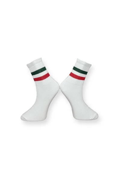 2'li Desenli Unisex Esnek Nem Alabilen Pamuklu Soket Çoraplar - Resim 6