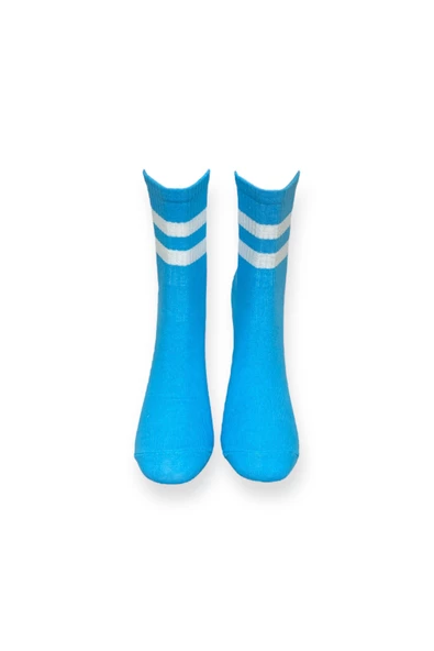 2'li Desenli Unisex Esnek Nem Alabilen Pamuklu Soket Çoraplar - Resim 4