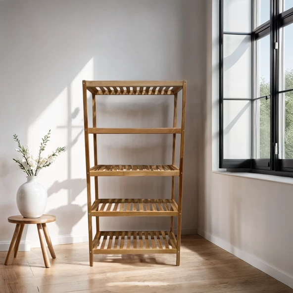 Ahşap 5 Katlı ,Salon,Mutfak,Banyo,Kiler Çok Amaçlı Raf,Çiçeklik - 2