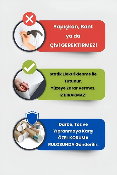 Hayvanlı Dünya Haritası - Eğlenceli Çocuk Odası Sticker, Yüzeye Zarar Vermeyen Sihirli Kağıt Harita - Resim 5
