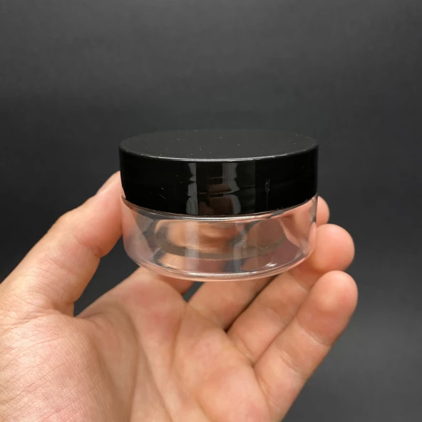 50 Ml Siyah Kapaklı  Pet Kavanoz , 50 Cc Plastik Krem Kavanozu x 6 Adet ürün görseli