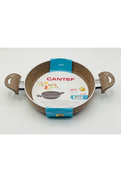 CANTEF20 CM YANMAZ YAPIŞMAZ ÇİFT SAPLI TEFLON TAVA SAHAN - 2