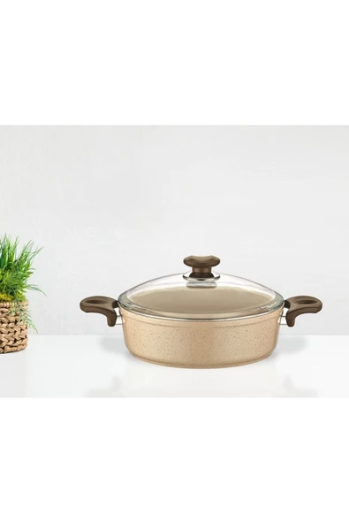 gülsanSafran Granit Basık Tencere 22 cm - Resim 2