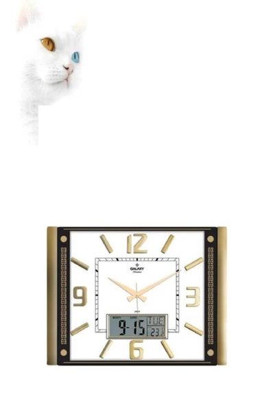 Galaxy Gold  Premium Termometreli ve Takvimli Duvar Saati T-711-g - 3