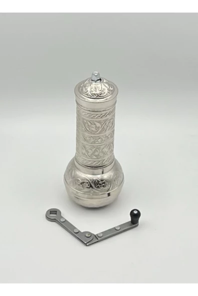 AKMETAL Kahve Öğütücü El Değirmeni Gümüş Renk Yeni Model - 2