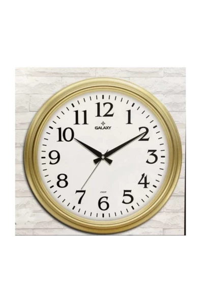 Galaxy 1962-A Premium Büyük Büro Altın Renk Duvar Saati 46 cm ürün görseli 1