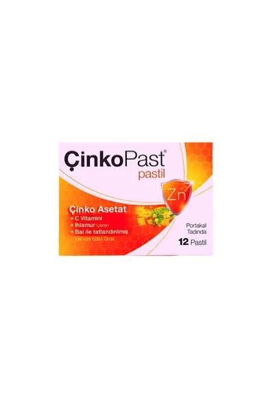 ÇİNKOPAST Pastil Çinko Asetat, C Vitamini Ve Ihlamur Içeren Takviye Edici Gıda 12 Pastil