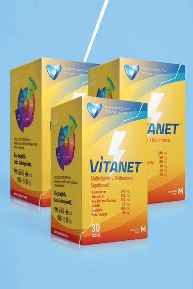 VİTANET Multivitamin ve Mineral 30 Tablet - 3 Kutu