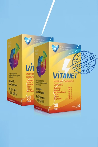 VİTANET Multivitamin ve Mineral 30 Tablet x 2'li