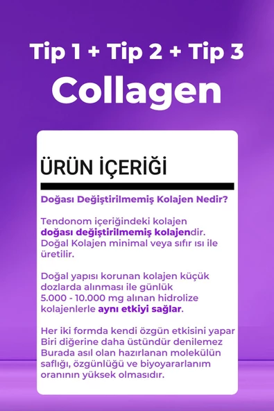 TENDONOM PLUS Tip 1-2-3 Kollajen Hiyalüronik Asit 60 Kapsül X 2 Adet - 2