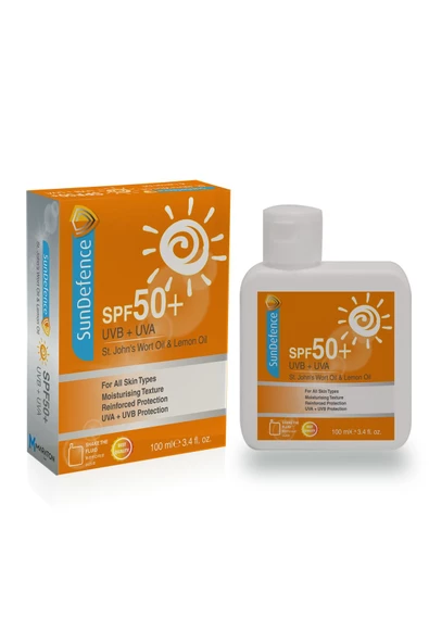 SUNDEFENCE Spf50+ Güneş Kremi 100 Ml - St. John's Wort Yağı + Limon Yağı