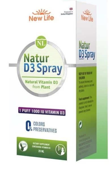 NEW LİFE Natur D3 Sprey 1000 IU 20 ml