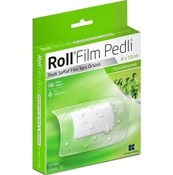 Roll Film Pedli Seffaf Film Yara Ortusu Hipoalerjenik 8 X 10 Cm 10 Lu Kutu