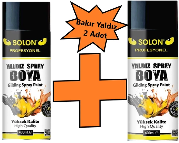 2 Adet Bakır Yaldız Sprey Boya 400 Ml