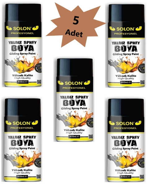 5 Adet Bakır Yaldız Sprey Boya 400 Ml