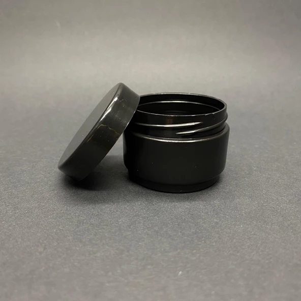 25 Ml Kapaklı Siyah Krem Kavanozu , 25 Cc Boş Plastik Krem Kutusu x 10 Adet - 2