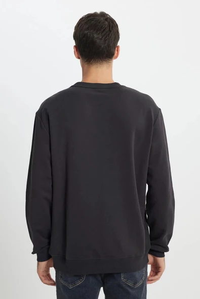 Lee Regular Fit Normal Kesim %100 Pamuk Bisiklet Yaka Antrasit Sweatshir - 4