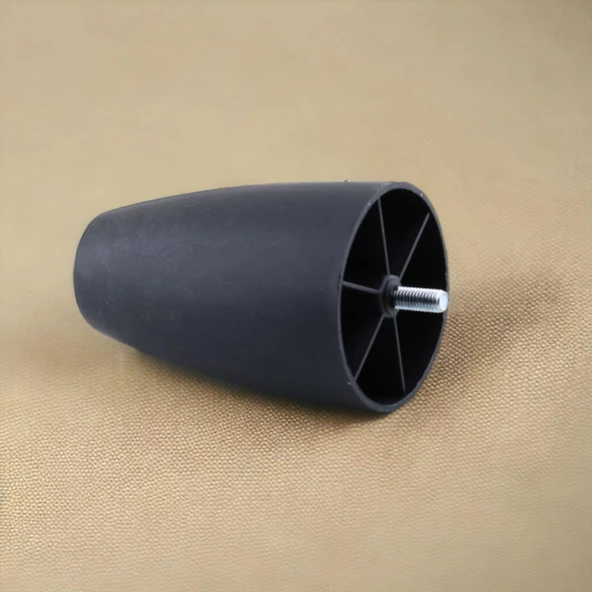 Mobilya Yükseltici Kanepe TV Ünitesi Koltuk Ayağı Baza Ayakları Siyah Oval Plastik Ayak 12 cm 4 Adet - Resim 4