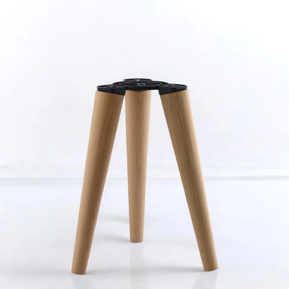 50 cm Ahşap Sehpa 3'lü Ayak Takımı Zigon Puf Tabure Ayağı Masa Ayakları 50 cm Bağlantı Aparatı Dahil - 5