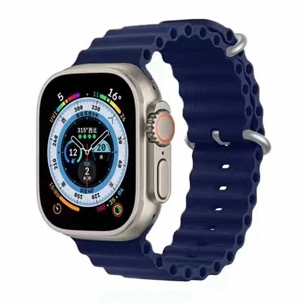 Apple Watch 10 Serisi 46mm Redclick Krd-75 Terletmez Dalgalı Tasarım Silikon Kordon