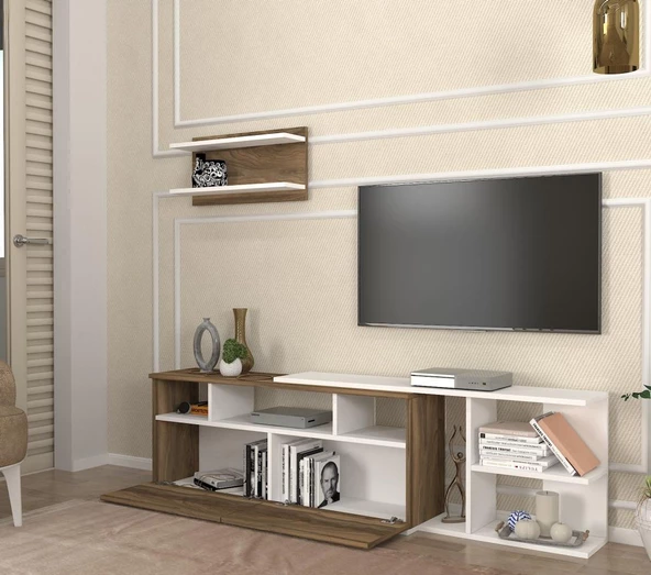 Dekorister Beste Tv ünitesi Beyaz-Ceviz - 3