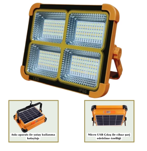 NOAS YL71 0409 S 400W Solar Led Projektör Taşınabilir - 2