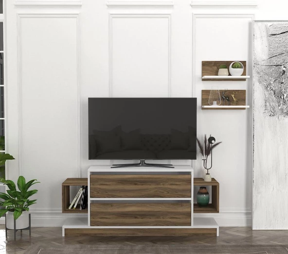Dekorister Magic Tv Ünitesi Beyaz-Ceviz