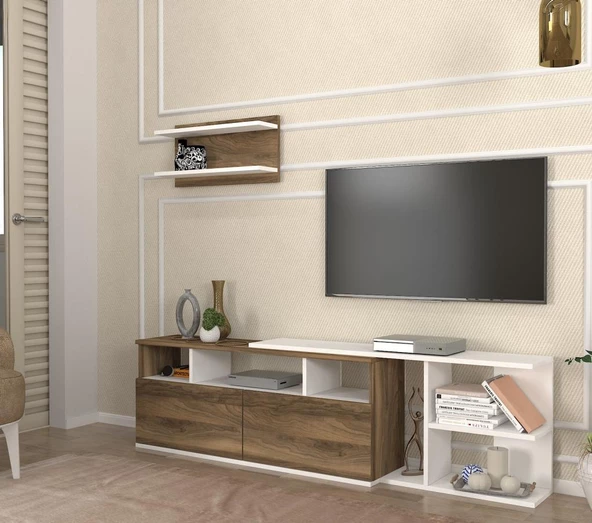 Dekorister Beste Tv ünitesi Beyaz-Ceviz - 2