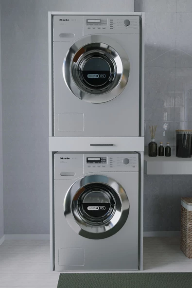 Mirobi Velmor Banyo Dolabı Çamaşır ve Kurutma Makinesi Dolabı Beyaz - 2