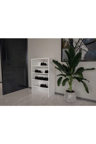 Mirobi Nalani 4 Raflı 5 Bölmeli Dekoratif Ayakkabılık Atlantik Çam - 2