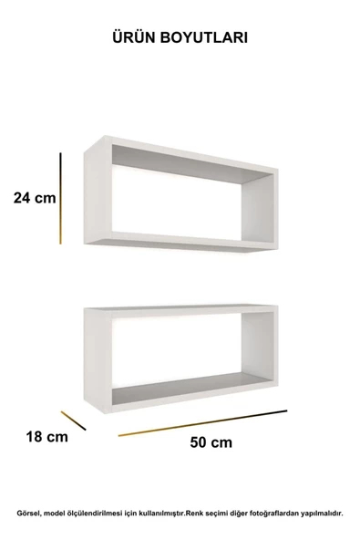 Mirobi Arles 2li Dikdörtgen Ahşap Duvar Rafı Uçan Raf Banyo Mutfak Salon Antre Duvar Düzenleyici Or - 3