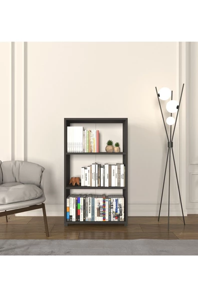 Mirobi 3 Raflı Kitaplık Ofis Dolabı Klasörlük Çok Amaçlı Dolap Mutfak Dolabı Antrasit