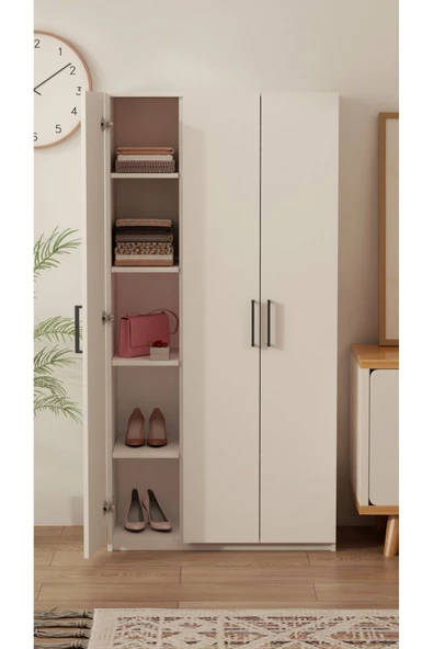 Mirobi Ripon 3 Kapaklı 8 Raflı Gardırop Elbise Dolabı 3 Kapaklı Gardırop - 4