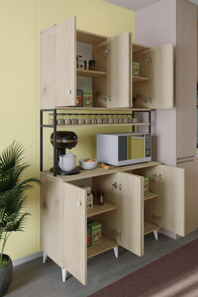 Mirobi Nexar Kavhe Köşesi 8 Raflı Çok Amaçlı Mutfak Dolabı Rivoli - 4