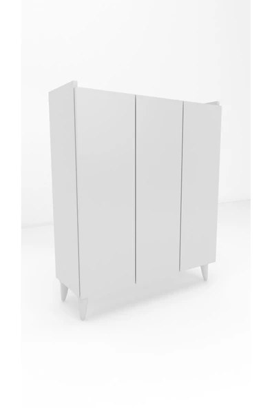 Mirobi İliana 3 Kapaklı 4 Raflı Çok Amaçlı Dolap, Banyo Dolabı, Mutfak Dolabı Rivoli - 5