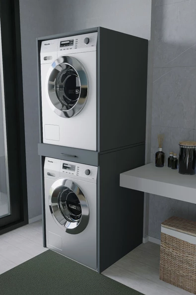 Mirobi Velmor Banyo Dolabı Çamaşır ve Kurutma Makinesi Dolabı Antrasit - 3