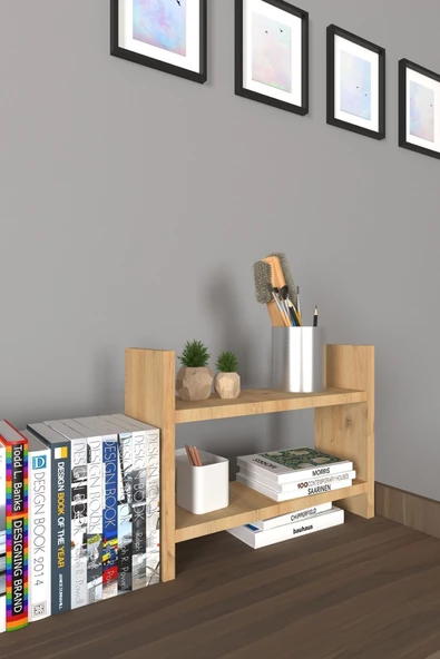 Mirobi Arles Çok Amaçlı Dekoratif Raf Masa Üstü Raf Tezgah Üstü Raf Masa Üstü Kitaplık Rivoli - 2