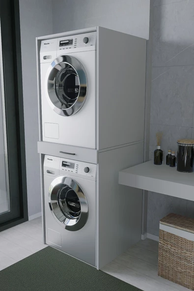 Mirobi Velmor Banyo Dolabı Çamaşır ve Kurutma Makinesi Dolabı Beyaz - 3