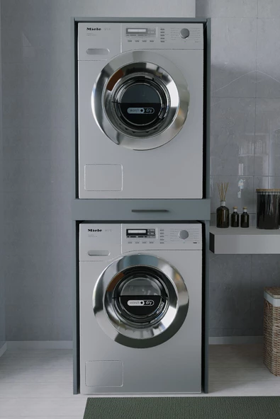 Mirobi Velmor Banyo Dolabı Çamaşır ve Kurutma Makinesi Dolabı Antrasit - 2