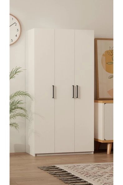 Mirobi Ripon 3 Kapaklı 8 Raflı Gardırop Elbise Dolabı 3 Kapaklı Gardırop - 2