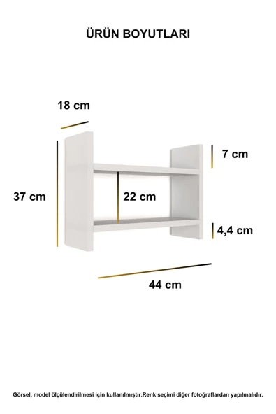 Mirobi Arles Çok Amaçlı Dekoratif Raf Masa Üstü Raf Tezgah Üstü Raf Masa Üstü Kitaplık Rivoli - 3
