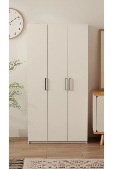 Mirobi Ripon 3 Kapaklı 8 Raflı Gardırop Elbise Dolabı 3 Kapaklı Gardırop - 3