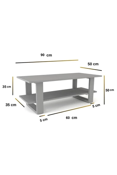 Mirobi İndex Orta Sehpa, Ahşap Rivoli Renk, Dikdörtgen Salon Sehpası - 3