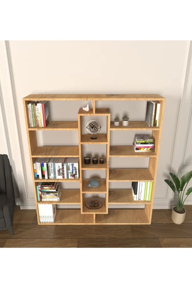 Mirobi Kiola 14 Bölmeli Dekoratif Açık Tasarım Kitaplık Modern Kitaplık Rivoli - 2