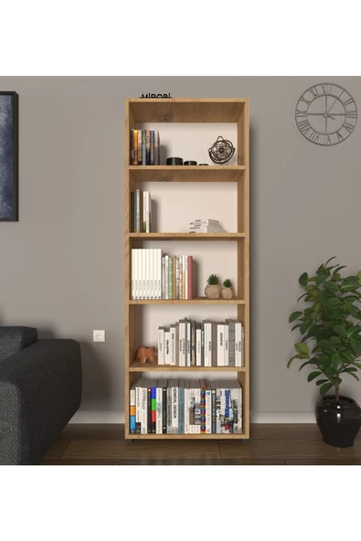 Mirobi Modern 5 Raflı Kitaplık Dekoratif Kitaplık Rivoli