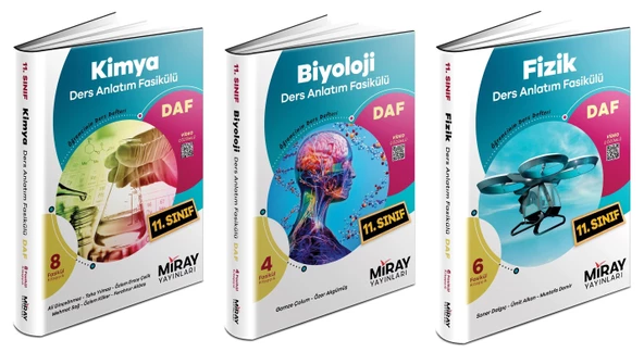 Miray 2024 11. Sınıf Matematik + Fizik + Kimya + Biyoloji Ders Anlatım Fasikülleri Seti 4 Kitap