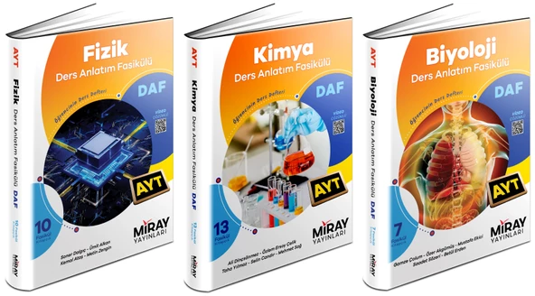 Miray 2025 Ayt Fizik + Kimya + Biyoloji Ders Anlatım Fasikülleri Seti 3 Kitap