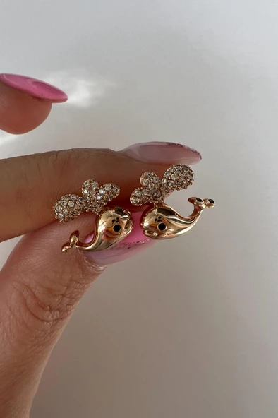 BALİNA KÜPE ( ALTIN KAPLAMA 18K)