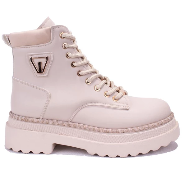 Dagoster DZA07-122435 Bej Günlük Düz Taban Kadın Bot - 2